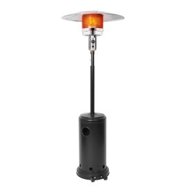 36,000 BTU Outdoor Propane Patio Heater with Stainless Steel Burner and Wheels for Home and Commercial, Black/Silver (Color: black, sku: KM3503)
