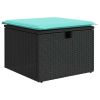 6 Piece Patio Sofa Set with Cushions Black Poly Rattan