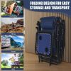 3 Pieces Folding Portable Zero Gravity Reclining Lounge Chairs Table Set