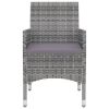 5 Piece Patio Dining Set with Cushions Poly Rattan and Glass