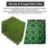 Artificial Grass Turf Tiles Interlocking Set of 35pcs, Fake Grass Tiles Self-draining for Pet Indoor/Outdoor Flooring Decor, 12x12in