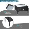 3 Pieces Patio Wicker Rattan Furniture Set with Cushion for Lawn Backyard