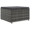 7 Piece Patio Lounge Set with Cushions Gray Poly Rattan
