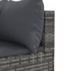 7 Piece Patio Lounge Set with Cushions Gray Poly Rattan