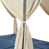 U_Style Adjustable Sun Bed With Curtain,High Comfort,With 3 Colors