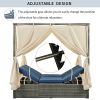 U_Style Adjustable Sun Bed With Curtain,High Comfort,With 3 Colors