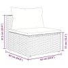 7 Piece Patio Lounge Set with Cushions Gray Poly Rattan