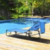 Beach Chaise Lounge Chair with Face Hole and Removable Pillow