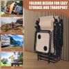 3 Pieces Folding Portable Zero Gravity Reclining Lounge Chairs Table Set