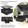 U_Style Outdoor Patio Rectangle Daybed with Retractable Canopy, Wicker Furniture Sectional Seating with Washable Cushions, Backyard