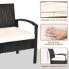 3 Pieces PE Rattan Wicker Sofa Set with Washable and Removable Cushion for Patio