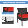 3 Pieces PE Rattan Wicker Sofa Set with Washable and Removable Cushion for Patio