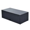 6-piece All-Weather Wicker PE rattan Patio Outdoor Dining Conversation Sectional Set with coffee table, wicker sofas, ottomans