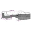 10 Piece Patio Lounge Set with Cushions Gray Poly Rattan