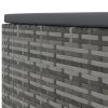 7 Piece Patio Lounge Set with Cushions Gray Poly Rattan