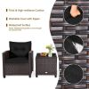 3 Pieces Rattan Patio Furniture Set with Washable Cushion