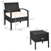 3 Pieces PE Rattan Wicker Sofa Set with Washable and Removable Cushion for Patio