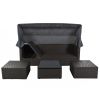 U_Style Outdoor Patio Rectangle Daybed with Retractable Canopy, Wicker Furniture Sectional Seating with Washable Cushions, Backyard