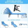 Beach Chaise Lounge Chair with Face Hole and Removable Pillow