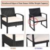 3 Pieces PE Rattan Wicker Sofa Set with Washable and Removable Cushion for Patio