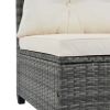 8-pieces Outdoor Wicker Round Sofa Set, Half-Moon Sectional Sets All Weather, Curved Sofa Set With Rectangular Coffee Table