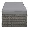 TREXM 2-Piece Rattan Outdoor Patio Bench Lounge Roof Set, Effective UV Protection Fabric & Waterproof Cushions and Adjustable Backrest for Garden