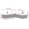 5 Piece Patio Lounge Set with Cushions Gray Poly Rattan