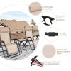 3 Pieces Folding Portable Zero Gravity Reclining Lounge Chairs Table Set