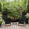3 Pieces Folding Portable Zero Gravity Reclining Lounge Chairs Table Set