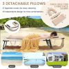 Beach Chaise Lounge Chair with Face Hole and Removable Pillow