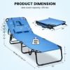 Beach Chaise Lounge Chair with Face Hole and Removable Pillow