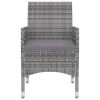 5 Piece Patio Dining Set with Cushions Poly Rattan and Glass