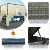 U_Style Adjustable Sun Bed With Curtain,High Comfort,With 3 Colors