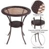 Outdoor Patio Rattan Bar Table Square Glass Top Table