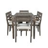 [Not allowed to sell to Wayfair] Acacia Wood Outdoor Dining Table And Chairs Suitable For Patio; Balcony Or Backyard