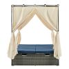 U_Style Adjustable Sun Bed With Curtain,High Comfort,With 3 Colors