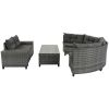 8-pieces Outdoor Wicker Round Sofa Set, Half-Moon Sectional Sets All Weather, Curved Sofa Set With Rectangular Coffee Table