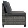 8-pieces Outdoor Wicker Round Sofa Set, Half-Moon Sectional Sets All Weather, Curved Sofa Set With Rectangular Coffee Table
