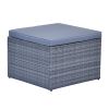 6-piece All-Weather Wicker PE rattan Patio Outdoor Dining Conversation Sectional Set with coffee table, wicker sofas, ottomans